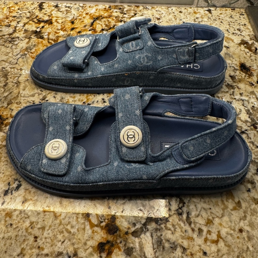 Chanel Denim Blue Sandals - Picture 2 of 3